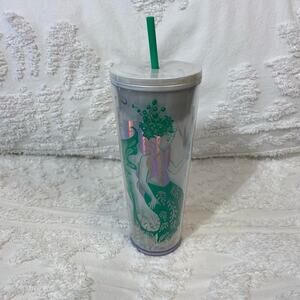 STARBUCKS Trademark Siren Logo Tumbler Collectable Green Iridescent Sz 24oz